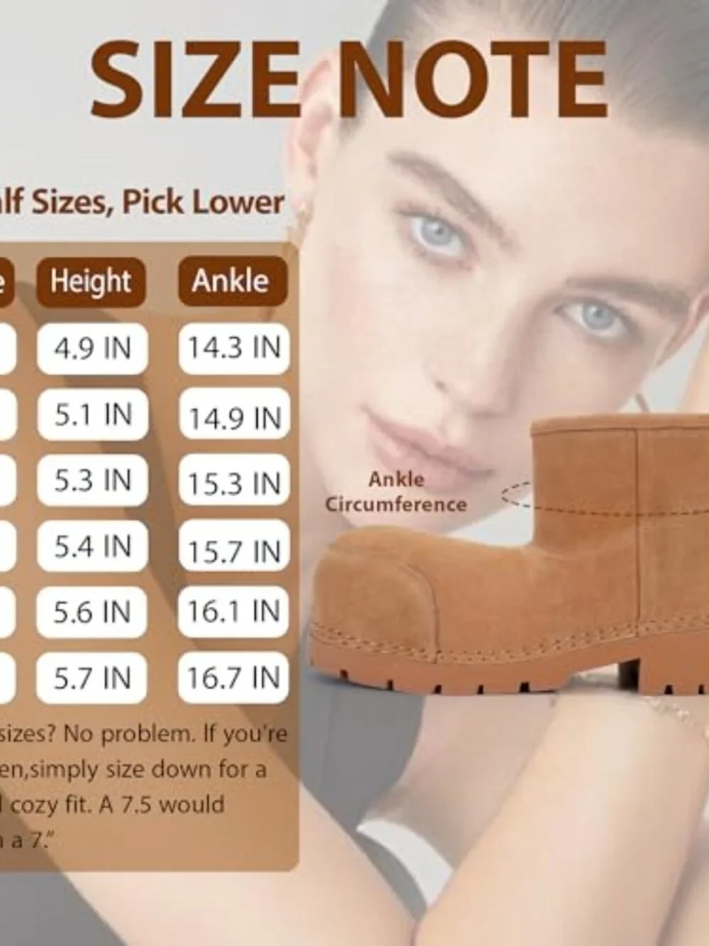 Faux Fur Lined Platform Winter Snow Boots Waterproof Anti Slip Ankle Booties